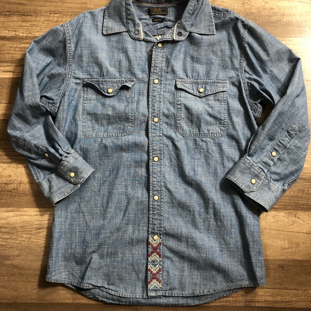 Men’s 3/4 Sleeve Denim Shirt
